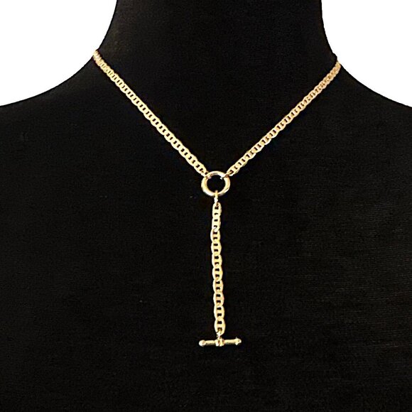 Sugarfix by baublebar Gold Tone Link Y Chain Lariat Necklace - Picture 1 of 6